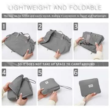 Small Gym Bag for Women, Waterproof Travel Duffle Bag Carry On Weekender Bag with Shoe Compartment & Wet Pocket, Gym Tote Bag for Travel, Workout, Sport (Grey)