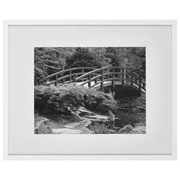 Gallery Perfect 9 Piece White Photo Frame Gallery Wall Kit with Decorative Art Prints & Hanging Template