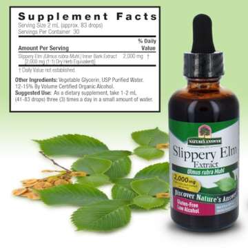 Nature's Answer Slippery Elm Extract, 2000 mg, 2 fl oz (60 ml)