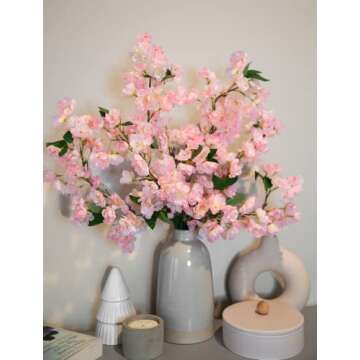 MJFloria Faux Cherry Blossom Branches for Stunning Arrangements