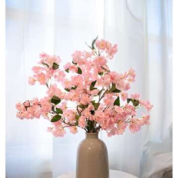 MJFloria Faux Cherry Blossom Branches for Stunning Arrangements