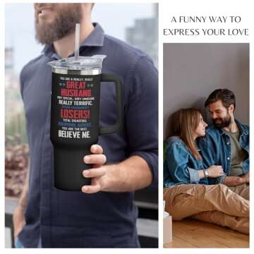 Gifts for Husband - Husband Gifts from Wife - Wedding Anniversary, Husband Birthday Gift, Fathers Day Gift for Husband - Father's Day Gifts for Him, Husband - I Love You Gifts for Him - 40 Oz Tumbler