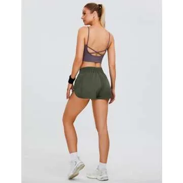 Blooming Jelly Women's Quick-Dry Running Shorts Active Sport Workout Shorts with Pockets 2025 (Medium, Army Green)