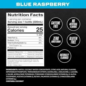 PRIME Hydration BLUE RASPBERRY | Sports Drinks | Electrolyte Enhanced for Ultimate Hydration | 250mg...