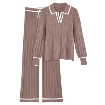 LILLUSORY Womens 2 Piece Outfits Knit Lounge Sets - Cozy & Chic Sweatsuit