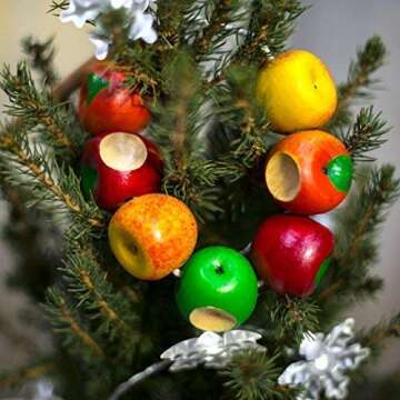 Wooden lacing toy Multicolored apples, wooden toy