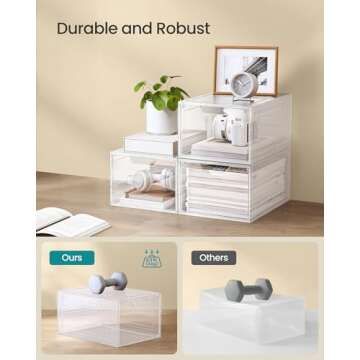 SONGMICS Clear Shoe Organizers, Set of 6 for Easy Access