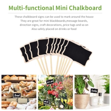 Stylish KINGLAKE Wooden Chalkboard Plant Tags for Gardens
