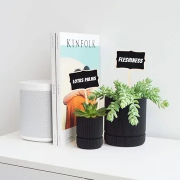 Stylish KINGLAKE Wooden Chalkboard Plant Tags for Gardens