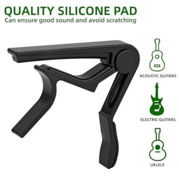 Htaexpu Guitar Capo for Acoustic and Electric Guitar 6 String, Premium ukulele Capos, Clip Capo, Cla...