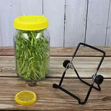 Picowe 4 Pack Sprouting Stands for Wide and Regular Mouth Mason Jars Canning Jars Holder for Sprouting, Stainless Steel