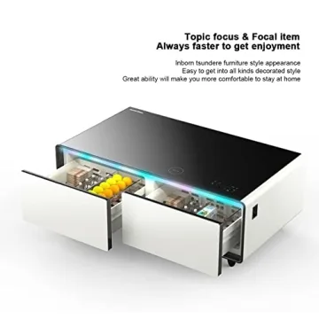 Smart Coffee Table with Cold Storage and Wireless Charging