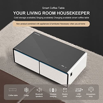Smart Coffee Table with Cold Storage and Wireless Charging
