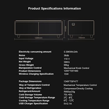 Smart Coffee Table with Cold Storage and Wireless Charging