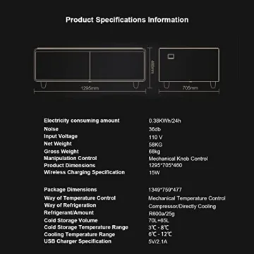 Smart Coffee Table with Cold Storage and Wireless Charging