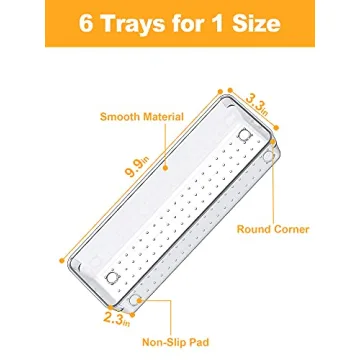 SMARTAKE 6-Piece Drawer Organizer for Elegant Storage Solutions