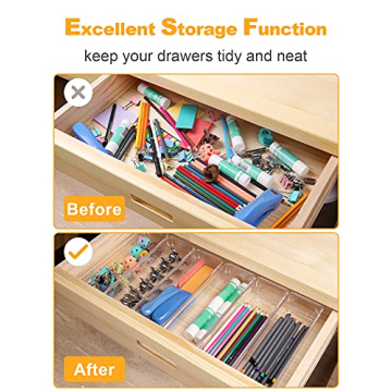 SMARTAKE 6-Piece Drawer Organizer for Elegant Storage Solutions