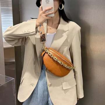 Thick Chain Women's Fanny Pack for Stylish Hands-Free Use