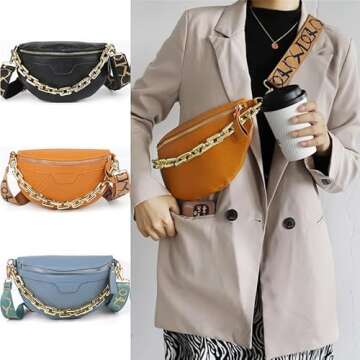 Thick Chain Women's Fanny Pack for Stylish Hands-Free Use