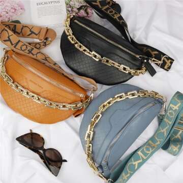 Thick Chain Women's Fanny Pack for Stylish Hands-Free Use