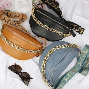 Thick Chain Women's Fanny Pack for Stylish Hands-Free Use