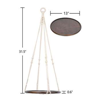 TIMEYARD Macrame Plant Shelf Hangers - Indoor Hanging Planter Decorative Pot Holder, Handmade Boho Chic Home Decor with Wood Beads