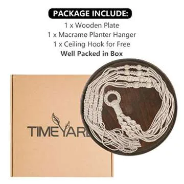 TIMEYARD Macrame Plant Shelf Hangers - Indoor Hanging Planter Decorative Pot Holder, Handmade Boho Chic Home Decor with Wood Beads