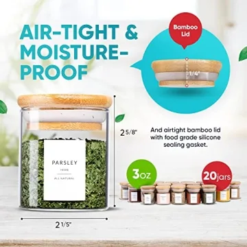 Elegant Airtight Spice Jar Set with Labels - WILLDAN