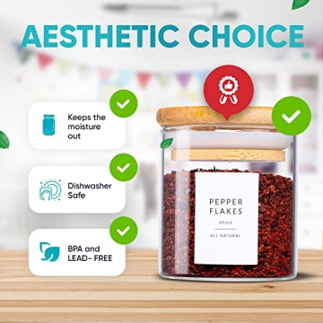 Elegant Airtight Spice Jar Set with Labels - WILLDAN