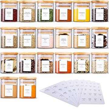 Elegant Airtight Spice Jar Set with Labels - WILLDAN