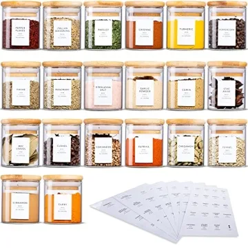 Elegant Airtight Spice Jar Set with Labels - WILLDAN