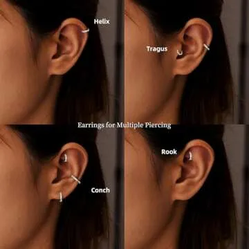 Gokeey Small Silver Hoop Earrings Set for Women, Hypoallergenic Sterling Silver Cartilage Hoop Earrings for Women Lightweight Mini Tiny Silver Hoops Silver Earrings for Women Jewelry