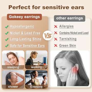 Gokeey Small Silver Hoop Earrings Set for Women, Hypoallergenic Sterling Silver Cartilage Hoop Earrings for Women Lightweight Mini Tiny Silver Hoops Silver Earrings for Women Jewelry