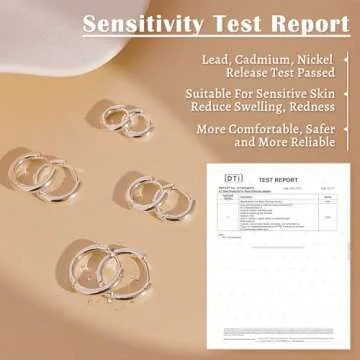 Gokeey Small Silver Hoop Earrings Set for Women, Hypoallergenic Sterling Silver Cartilage Hoop Earrings for Women Lightweight Mini Tiny Silver Hoops Silver Earrings for Women Jewelry