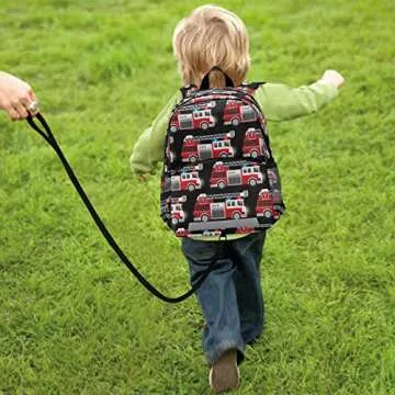 Fisyme 3d Fire Truck Toddler Backpack Schoolbag Kids Daypack Travel School Bag Small Mini Backpacks for Kindergarten Preschool Nursery Children Boys Girls with Chest Strap