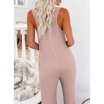 Happy Sailed Women's Summer Button Down Jumpsuit