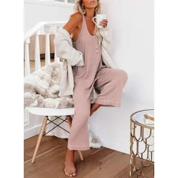 Happy Sailed Women's Summer Button Down Jumpsuit