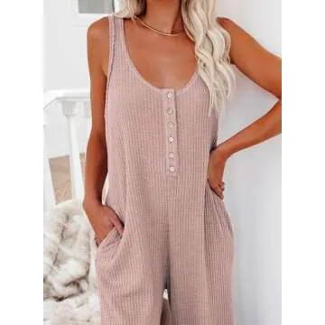 Happy Sailed Women's Summer Button Down Jumpsuit