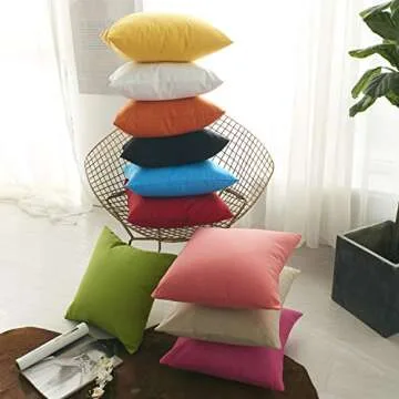 THYMO Cotton Pillow Covers Pack - 4 Decorative Throw Covers