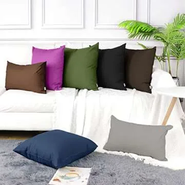 THYMO Cotton Pillow Covers Pack - 4 Decorative Throw Covers