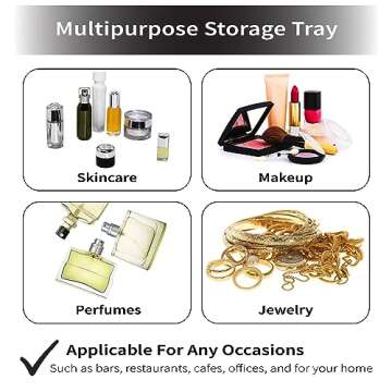 Stylish Mirrored Vanity Tray for Cosmetics & Jewelry