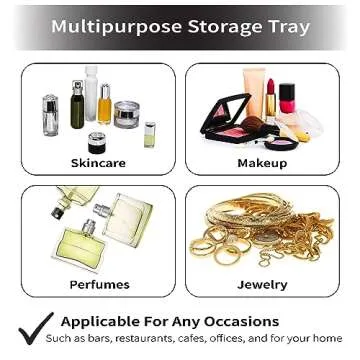 Stylish Mirrored Vanity Tray for Cosmetics & Jewelry