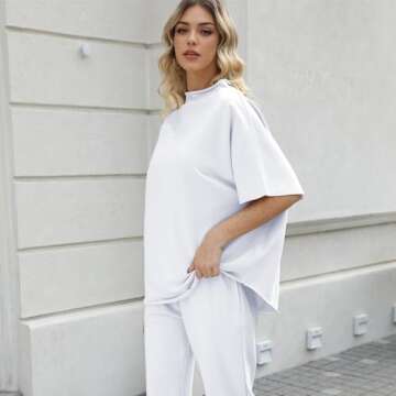 SeeLuNa Womens Tops Batwing Sleeve Mock Neck T Shirts Oversized Tees Maternity Workout Casual Blouses Trendy Y2K Outfits(White,M)