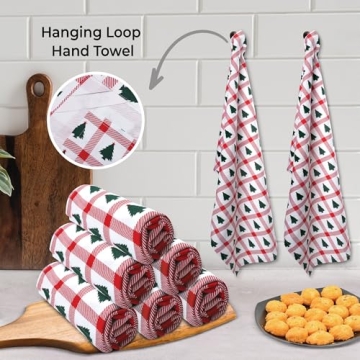 Urban Villa Christmas Kitchen Towels Premium Quality Cotton 6-Pack