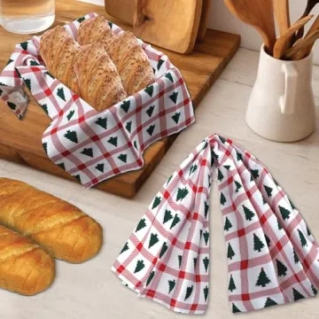 Urban Villa Christmas Kitchen Towels Premium Quality Cotton 6-Pack