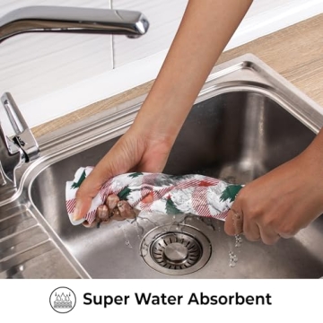 Urban Villa Christmas Kitchen Towels Premium Quality Cotton 6-Pack