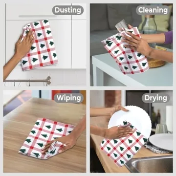 Urban Villa Christmas Kitchen Towels Premium Quality Cotton 6-Pack