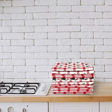 Urban Villa Christmas Kitchen Towels Premium Quality Cotton 6-Pack