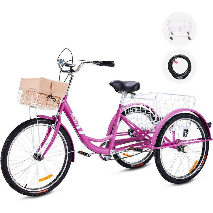 Viribus Tricycle for Adults 1 Speed with Baskets