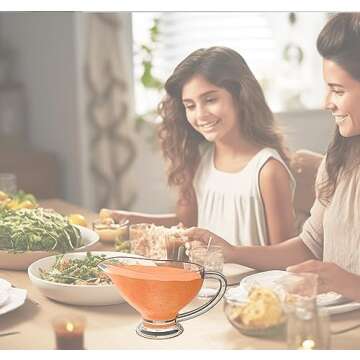 XANADU Set of 2 Gravy Boat | Dripless Spout, Ergonomic Handle | 7.5 OZ for Sauces, Gravy, Dressings,...